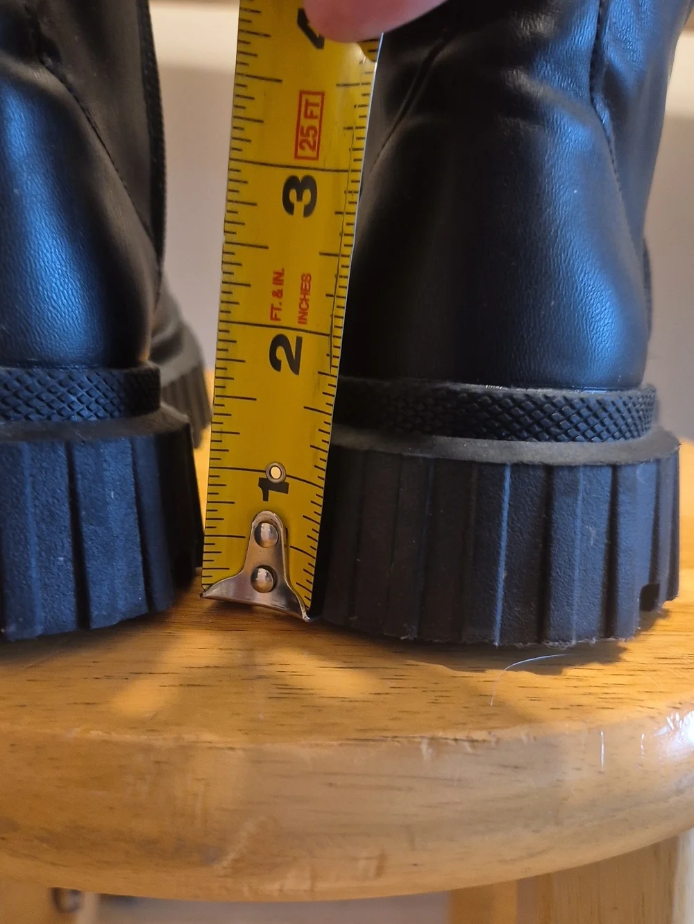 Zara Black Chuncky Platform Boots Zipper Closure
